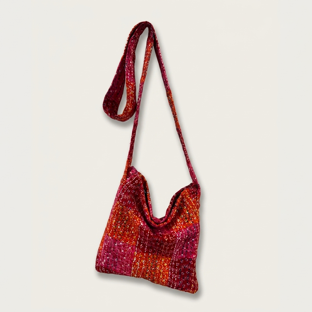 Patchwork Shoulder Bag (Red)