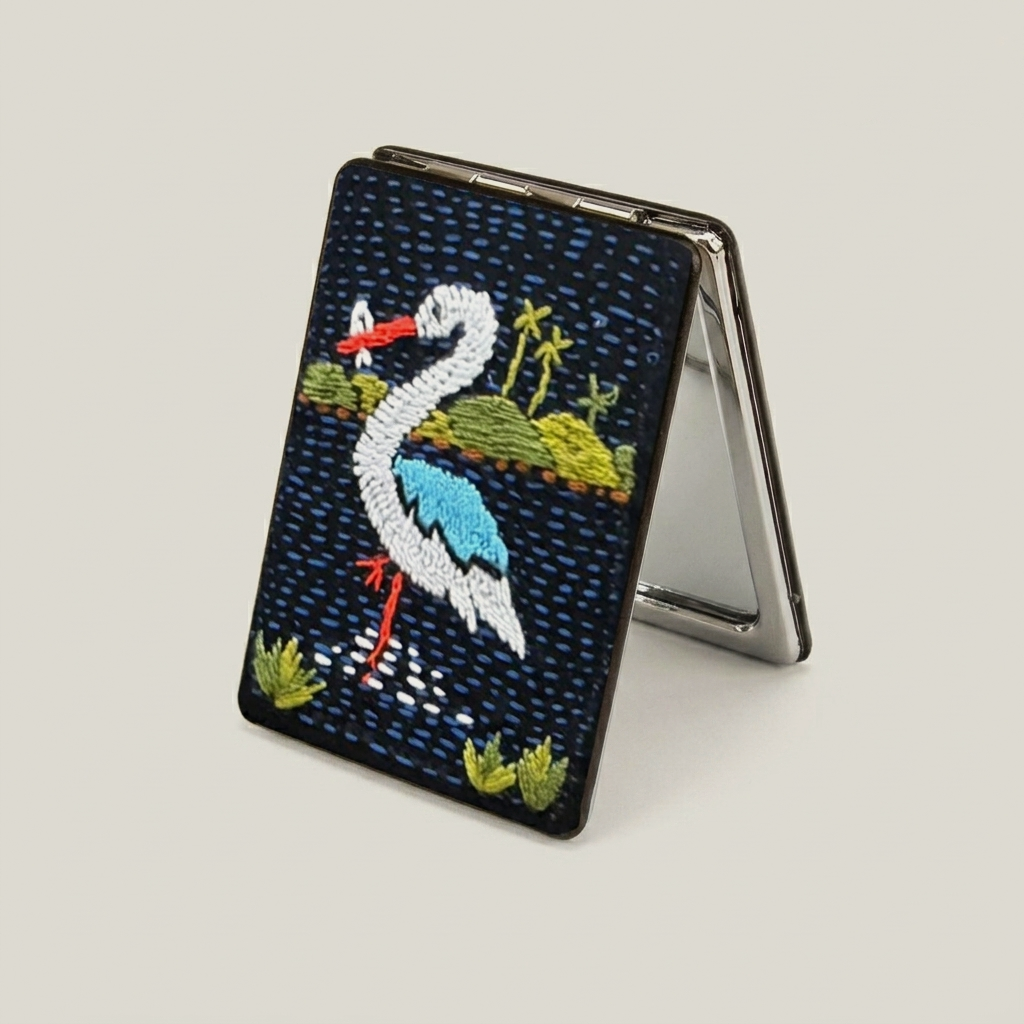 Nakshi Mirror White Swan 