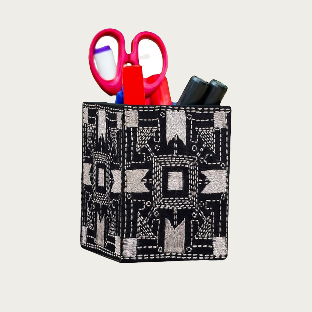 Nakshi Pen Holder Black and Ash 