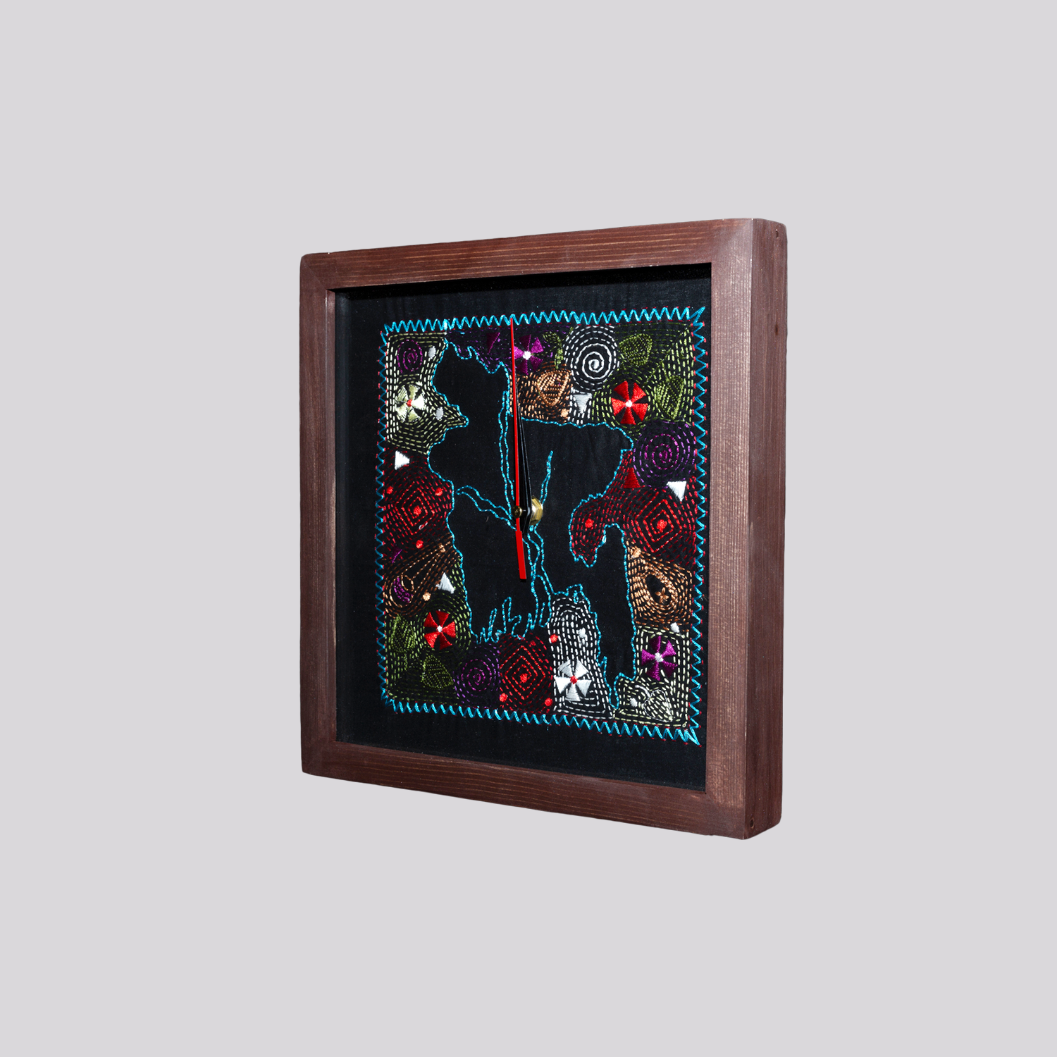 Nakhsi Clock BD Map Black (Square)