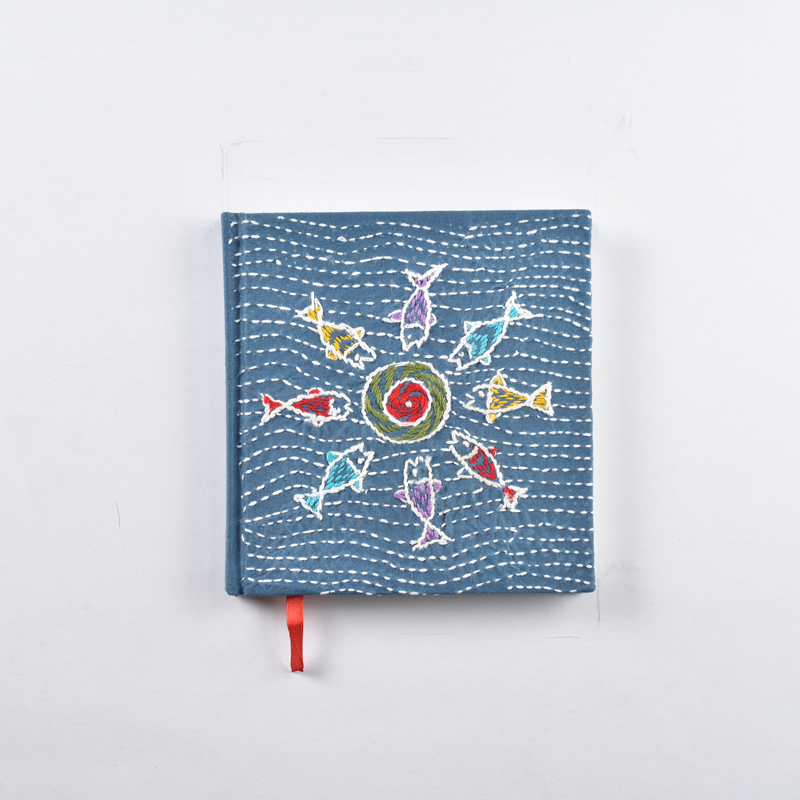 Nakshi Notebook Fish Circle Blue (Medium)