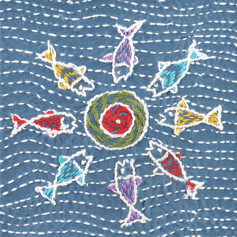 Nakshi Notebook Fish Circle Blue (Medium)